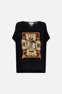 LOOSE FIT ROUND NECK TEE - BLACK FEELING FRESCO 11 LOOSE FIT ROUND NECK TEE - BLACK FEELING FRESCO -Fashion Store CAMILLA 00024105 LOOSEFITROUNDNECKTEE FEELINGFRESCO GHOST 1