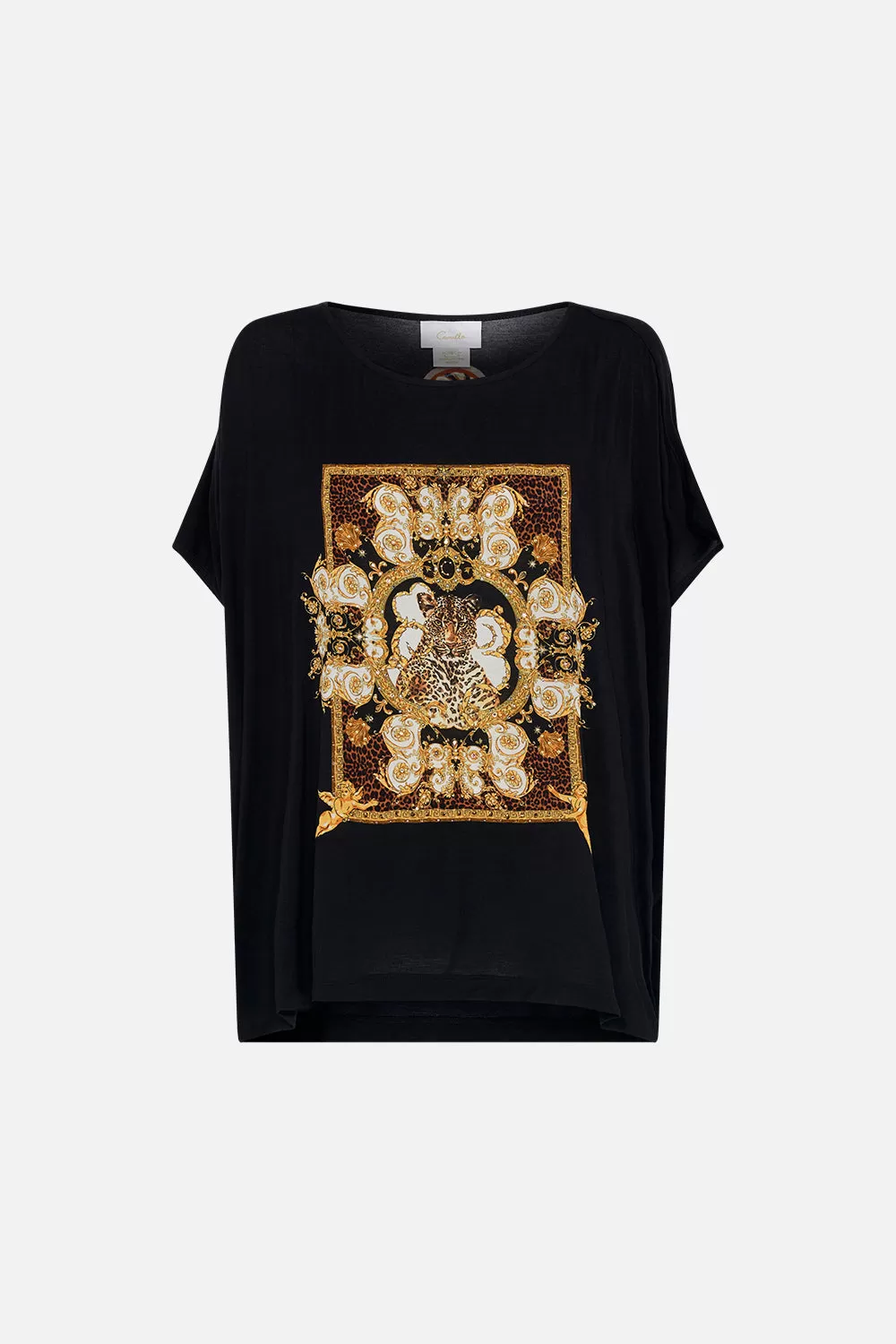 LOOSE FIT ROUND NECK TEE - BLACK FEELING FRESCO 5 LOOSE FIT ROUND NECK TEE - BLACK FEELING FRESCO - Image 3