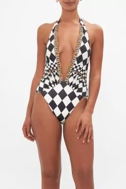 PLUNGE V GATHERED HALTER ONE PIECE DUOMO DYNASTY 12 PLUNGE V GATHERED HALTER ONE PIECE DUOMO DYNASTY -Fashion Store CAMILLA 00024410 DUOMODYNASTY PLUNGEVGATHEREDHALTERONEPIECE 4
