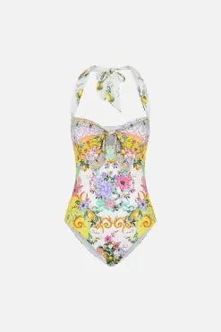 TIE FRONT HALTER NECK ONE PIECE CATERINA SPRITZ -Fashion Store CAMILLA 00024678 TIE FRONT HALTER NECK ONE PIECE CATERINA SPRITZ GHOST