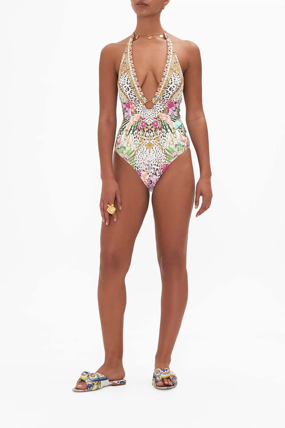 RING DETAIL PLUNGE V ONE PIECE DEAR AMORE MIO 3 RING DETAIL PLUNGE V ONE PIECE DEAR AMORE MIO