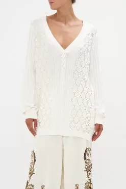 EMBELLISHED V NECK KNIT ROAD TO RICHESSE -Fashion Store CAMILLA 00024776 EMBELLISHED V NECK KNIT ROAD TO RICHESSE 4