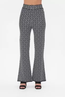 FLARED JACQUARD KNIT PANT FELINE FANTASY -Fashion Store CAMILLA 00024836 FLARED JACQUARD KNIT PANT FELINE FANTASY 4