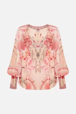 SHIRRED CUFF BLOUSE ADORE ME -Fashion Store CAMILLA 00024849 SHIRRED CUFF BLOUSE ADORE ME GHOST 2