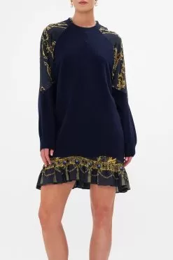 SILK SPLICED SHOULDER JUMPER MOONLIGHT MELODIES -Fashion Store CAMILLA 00026421 SILK SPLICED SHOULDER JUMPER MOONLIGHT MELODIES 4