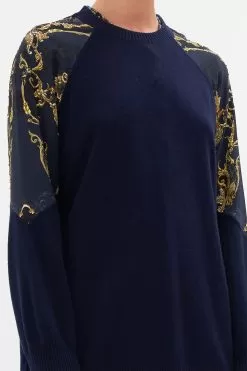 SILK SPLICED SHOULDER JUMPER MOONLIGHT MELODIES -Fashion Store CAMILLA 00026421 SILK SPLICED SHOULDER JUMPER MOONLIGHT MELODIES 5