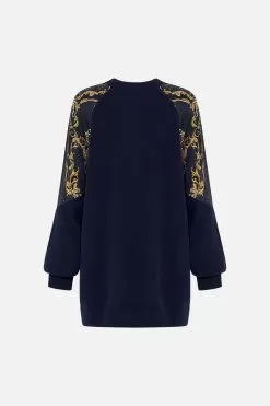 SILK SPLICED SHOULDER JUMPER MOONLIGHT MELODIES -Fashion Store CAMILLA 00026421 SILK SPLICED SHOULDER JUMPER MOONLIGHT MELODIES GHOST 2