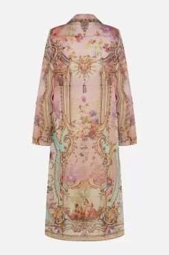 LONG BUTTON FRONT COAT LETTERS FROM THE PINK ROOM -Fashion Store CAMILLA 00026648 LONG BUTTON FRONT COAT LETTERS FROM THE PINK ROOM GHOST 2