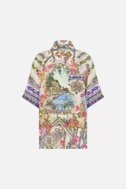 OVERSIZED SHIRT WITH POCKET AMALFI AMORE -Fashion Store CAMILLA 00026747 OVERSIZEDSHIRTWPOCKET AMALFIAMORE GHOST 1