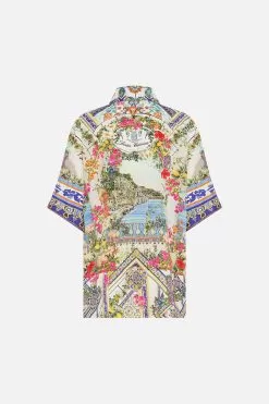 OVERSIZED SHIRT WITH POCKET AMALFI AMORE -Fashion Store CAMILLA 00026747 OVERSIZEDSHIRTWPOCKET AMALFIAMORE GHOST 2