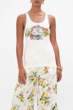 JERSEY SCOOP NECK TANK TOP AMALFI AMORE -Fashion Store CAMILLA 00028248 AMALFIAMORE JERSEYSCOOPNECKTANKTOP 4
