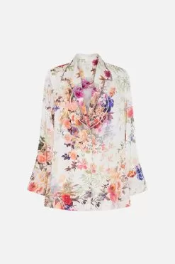 SINGLE BREASTED JACKET FRIENDS WITH FRESCOS 11 SINGLE BREASTED JACKET FRIENDS WITH FRESCOS -Fashion Store CAMILLA 00028252 SINGLE BREASTED JACKET FRIENDS WITH FRESCOS GHOST 1