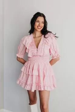 Delvina Ruffle Smocked Mini Dress -Fashion Store D56DB526 205A 4A03 AA69 6ECABE7F7576