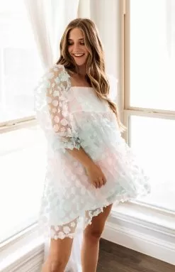 She's Like Spring Tulle Babydoll Dress - Pastel