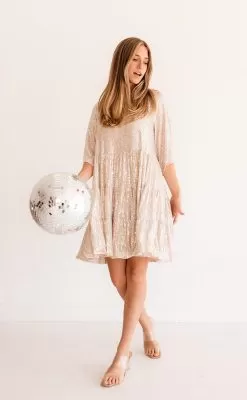 Set Your Sights Sequin Babydoll Dress
