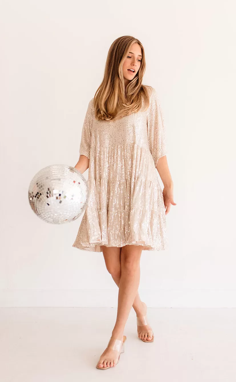 Set Your Sights Sequin Babydoll Dress 3 Set Your Sights Sequin Babydoll Dress