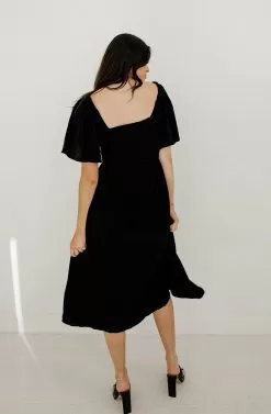 Chantel Linen Smocked Pocketed Midi Dress -Fashion Store IMG 1116