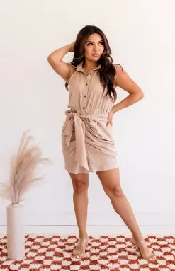 Giovanna Tencel Tie Front Dress