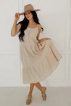 Liliana Cotton Ruffle Tiered Midi Dress -Fashion Store IMG 1357copy