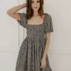 Murphy Leopard Puff Sleeve Babydoll Dress -Fashion Store IMG 1891copy