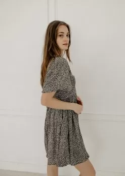 Murphy Leopard Puff Sleeve Babydoll Dress -Fashion Store IMG 1898