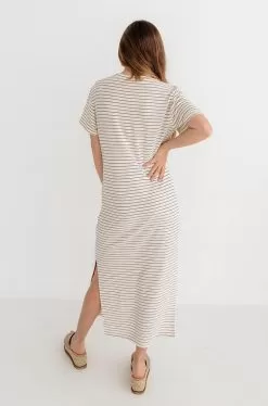 Jiya Jersey Striped Twist Front Midi Dress -Fashion Store IMG 5484