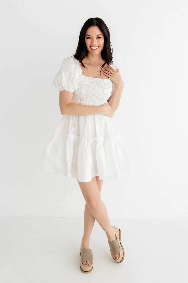 Blair Cotton Puff Sleeve Smocked Babydoll Dress 6 Blair Cotton Puff Sleeve Smocked Babydoll Dress - Image 4