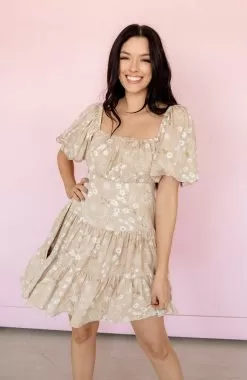 Lula Floral Cut Out Tiered Babydoll Dress