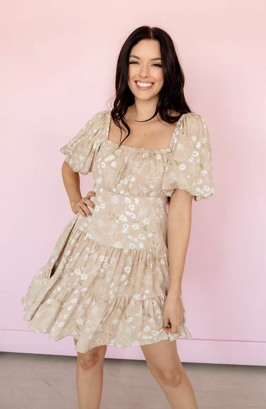 Lula Floral Cut Out Tiered Babydoll Dress 3 Lula Floral Cut Out Tiered Babydoll Dress