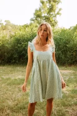 Taylor Gingham Babydoll Dress