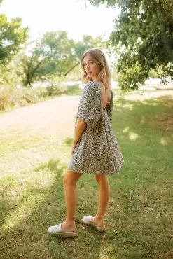 Jerri Leopard Puff Sleeve Babydoll Dress 15 Jerri Leopard Puff Sleeve Babydoll Dress -Fashion Store IMG 9261