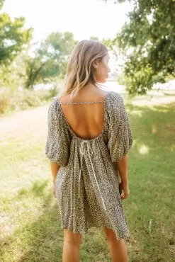 Jerri Leopard Puff Sleeve Babydoll Dress 13 Jerri Leopard Puff Sleeve Babydoll Dress -Fashion Store IMG 9274