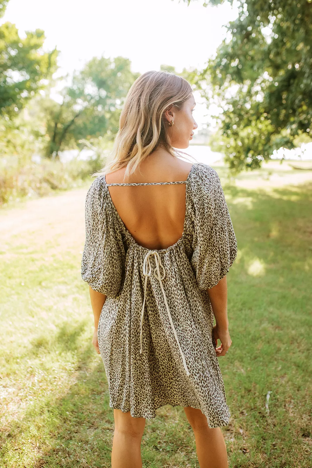 Jerri Leopard Puff Sleeve Babydoll Dress 7 Jerri Leopard Puff Sleeve Babydoll Dress - Image 5