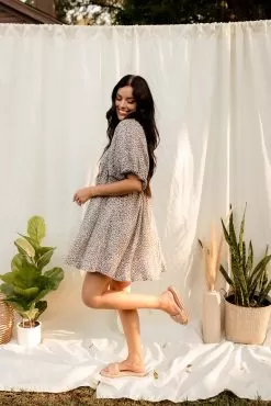 Jerri Leopard Puff Sleeve Babydoll Dress 11 Jerri Leopard Puff Sleeve Babydoll Dress -Fashion Store IMG 9668