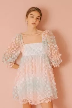 She's Like Spring Tulle Babydoll Dress - Pastel -Fashion Store JD2443XXPASTEL 9