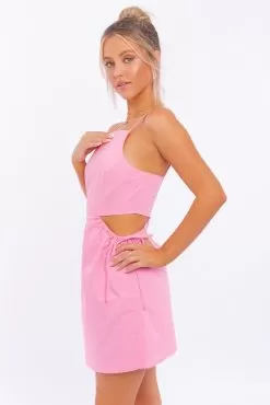 Gentry Cotton Side Cut Out Poplin Dress -Fashion Store SD7698 2