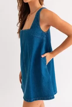 Ada Flared Denim Dress 7 Ada Flared Denim Dress -Fashion Store SD8667DENIM 5