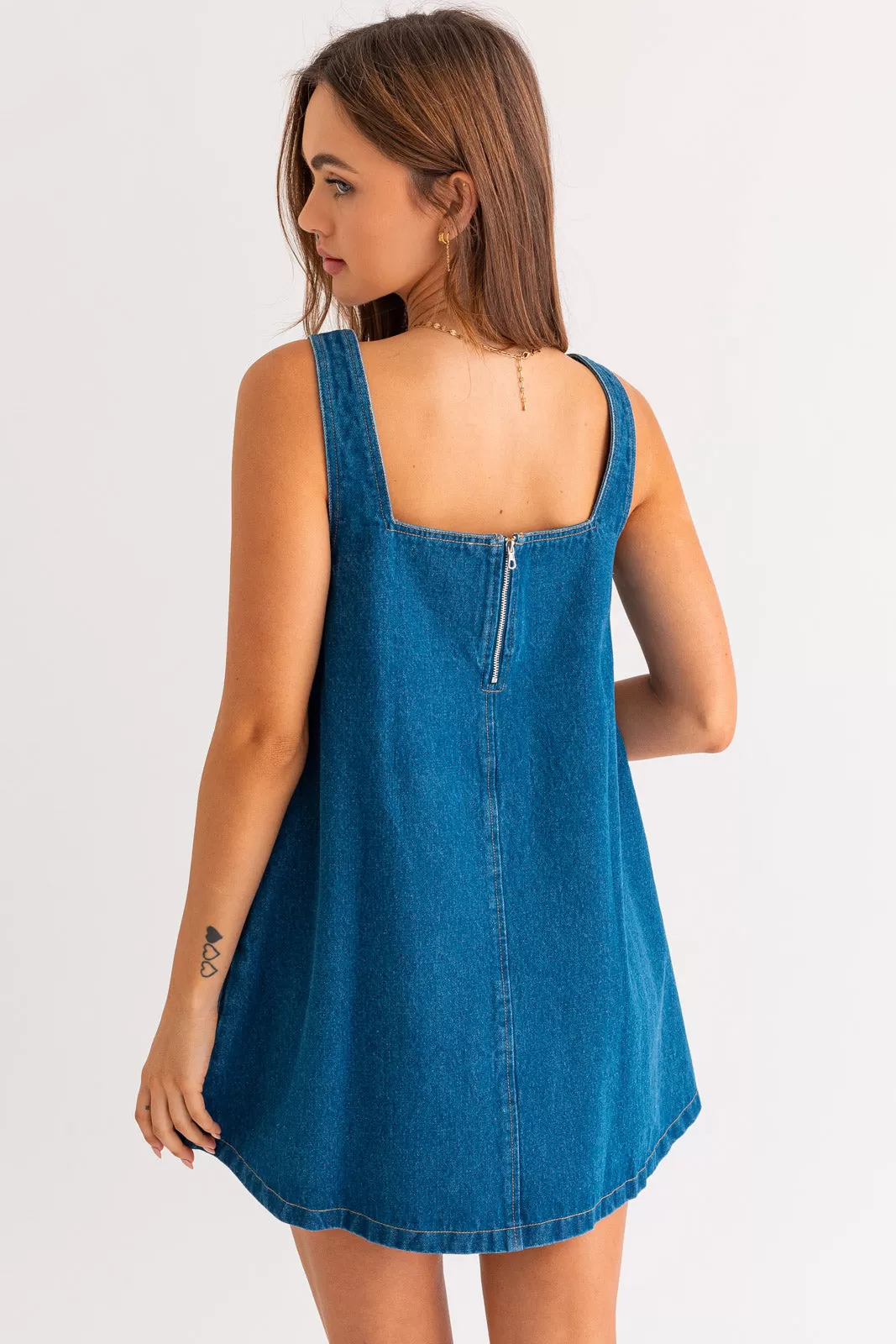 Ada Flared Denim Dress 4 Ada Flared Denim Dress - Image 2