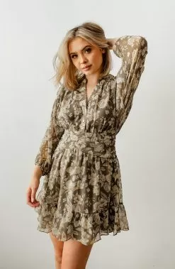 Rogan Floral Button Down Mini Dress