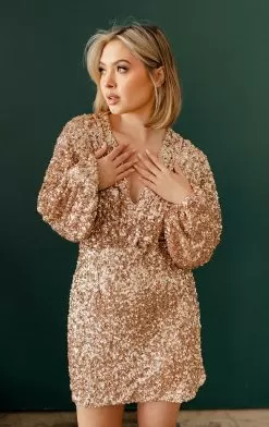 Event Ready Sequin Padded Shoulder Dress -Fashion Store Untitled 2634copy