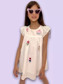 All About Beaded Ice Cream Ruffle Dress -Fashion Store all about beaded ice cream ruffle dress lola the boys 28993604321382