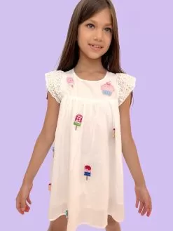 All About Beaded Ice Cream Ruffle Dress -Fashion Store all about beaded ice cream ruffle dress lola the boys 28993633058918