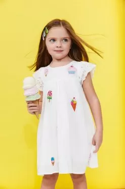 All About Beaded Ice Cream Ruffle Dress
