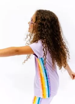 Lavender Rainbow Sequin Jogger Set -Fashion Store apparel accessories lavender rainbow sequin jogger set lola the boys 29145180995686