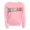 Chicago Gem Sweatshirt - Pink -Fashion Store beads chicago sweatshirt pink lola the boys 28847786000486
