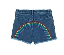 Embroidered Rainbow Denim Shorts -Fashion Store bottoms embroidered rainbow denim shorts lola the boys 28654947631206