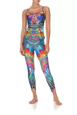 FITTED ACTIVE TANK RAINBOW GATHERING -Fashion Store camilla fitted active tank rainbow gathering 2