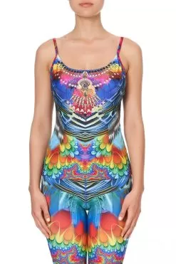 FITTED ACTIVE TANK RAINBOW GATHERING -Fashion Store camilla fitted active tank rainbow gathering 4