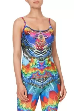 FITTED ACTIVE TANK RAINBOW GATHERING -Fashion Store camilla fitted active tank rainbow gathering 7