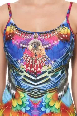 FITTED ACTIVE TANK RAINBOW GATHERING -Fashion Store camilla fitted active tank rainbow gathering 8